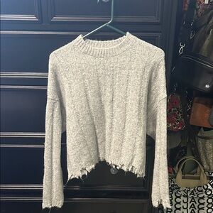 Bershka Light Gray Knit Sweater